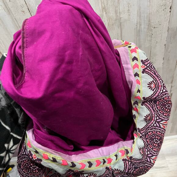 Gap Crescent Banana Purple Paisley Boho Slouchy Shoulder Bag Hippie - Picture 2 of 5